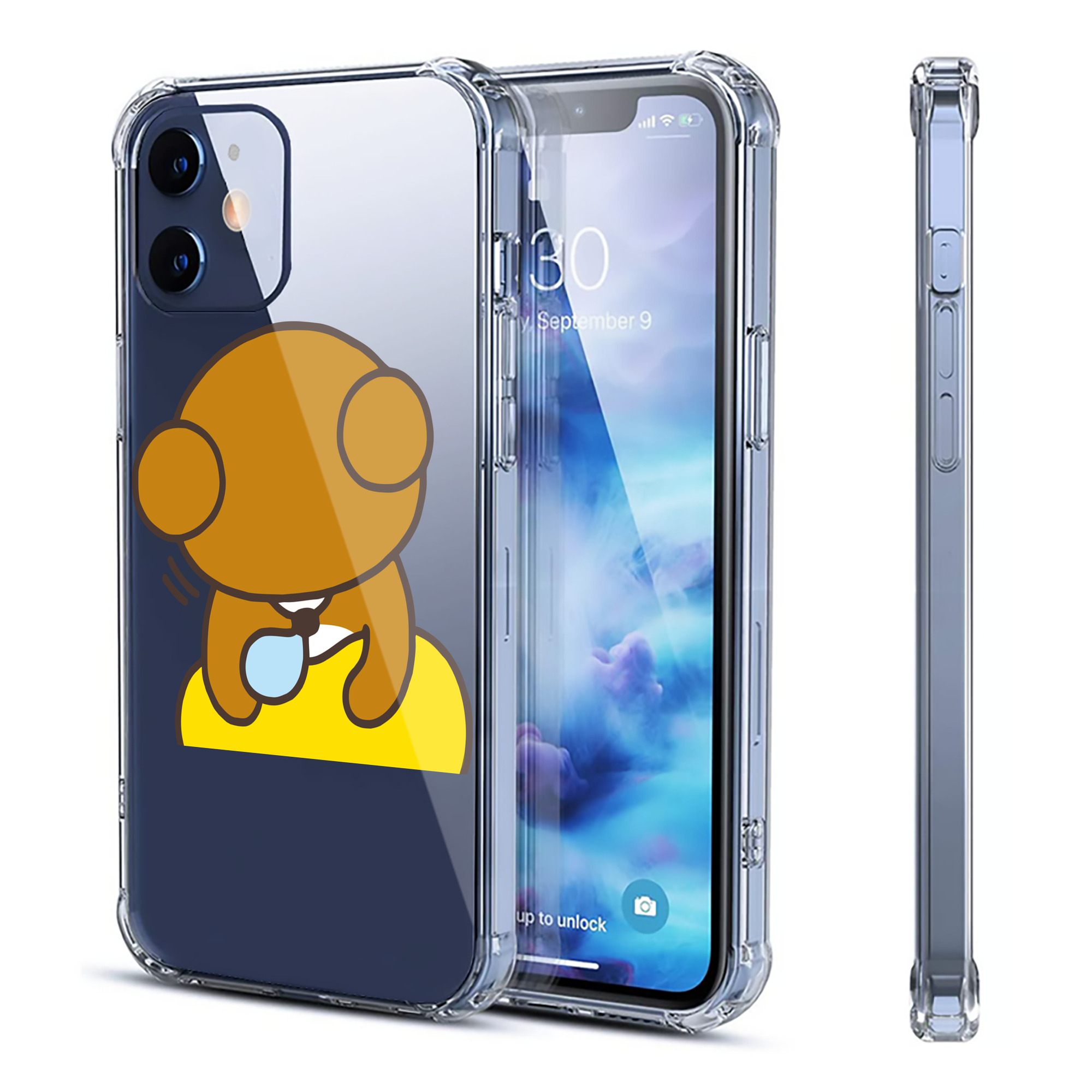 （画像用） リラックマ リラックマ キイロイトリ Rilakkuma Korilakkuma Kiiroitori 【iPhone 12シリーズ対応】透明スマホケース（クリアソフトケース）